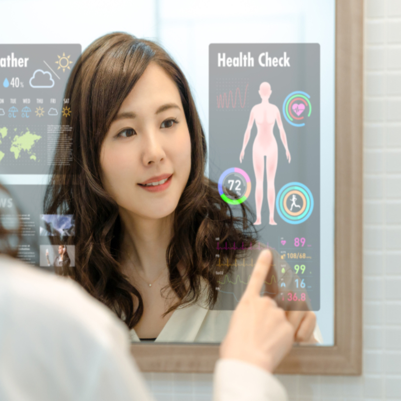 Intelligente spiegelkonzept.