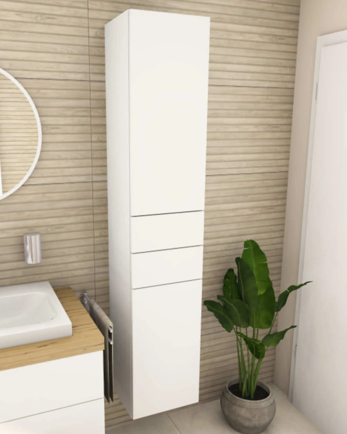 web-cozy-badidee-1200×1500-badista-schrank-1 Geberit Aufsatzwaschtische kombiniert mit Burgbad Möbeln in einem designorientiertem Badezimmer.