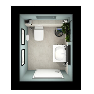 Web_frame_Grundriss-badidee-01-badista Modernes Gäste WC mit Burgbad Waschtisch und Geberit Toilette und stilvollen Details in elegantem Layout.